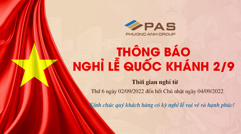 Thông báo nghỉ lễ Quốc Khánh 2/9/2022