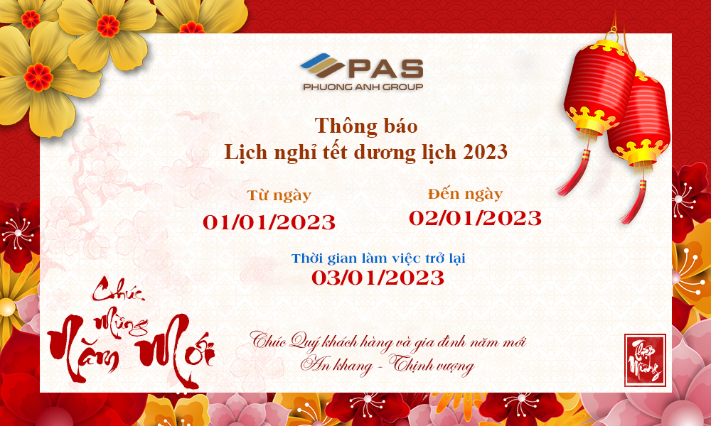 Phương Anh Group thông báo lịch nghỉ tết dương lịch 2023